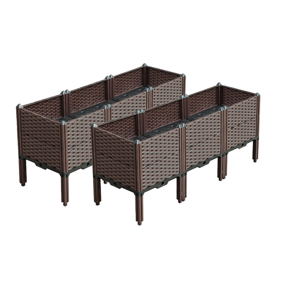 NNEAGS 2X 120cm Raised Planter Box Vegetable Herb Flower Outdoor Plastic Plants Garden Bed with Legs Deepen