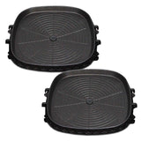 NNEAGS 2X Portable Korean BBQ Butane Gas Stove Stone Grill Plate Non Stick Coated Square