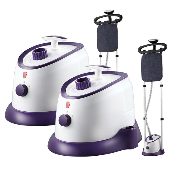 NNEAGS 2X Garment Steamer Vertical Twin Pole Clothes 1700ml 1800w Professional Steaming Kit Purple