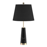 NNEAGS 68cm Black Marble Bedside Desk Table Lamp Living Room Shade with Cone Shape Base
