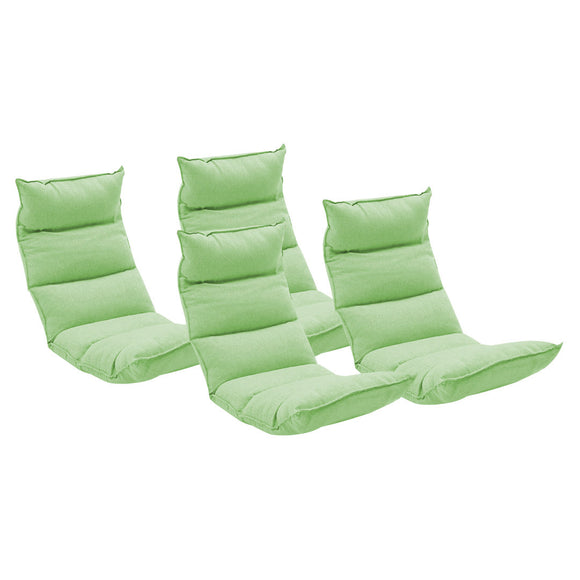 NNEAGS 4X Foldable Tatami Floor Sofa Bed Meditation Lounge Chair Recliner Lazy Couch Green