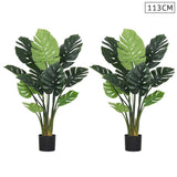 NNEAGS 2X 113cm Artificial Indoor Potted Turtle Back Fake Decoration Tree Flower Pot Plant