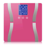 NNEAGS Glass LCD Digital Body Fat Scale Bathroom Electronic Gym Water Weighing Scales Pink