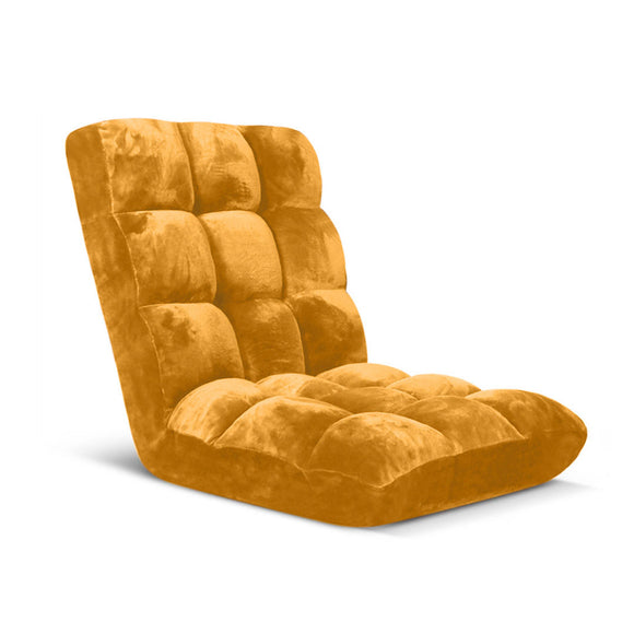NNEAGS Floor Recliner Folding Lounge Sofa Futon Couch Folding Chair Cushion Apricot