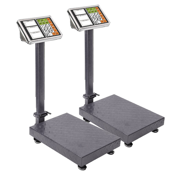NNEAGS 2X 150kg Electronic Digital Platform Scale Computing Shop Postal Weight Black