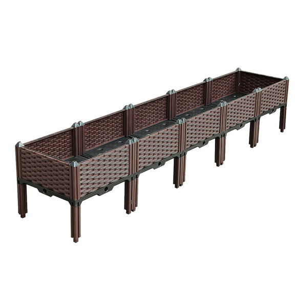 NNEAGS 200cm Raised Planter Box Vegetable Herb Flower Outdoor Plastic Plants Garden Bed with Legs