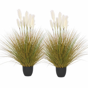 NNEAGS 2X 137cm Artificial Indoor Potted Reed Bulrush Grass Tree Fake Plant Simulation Decorative