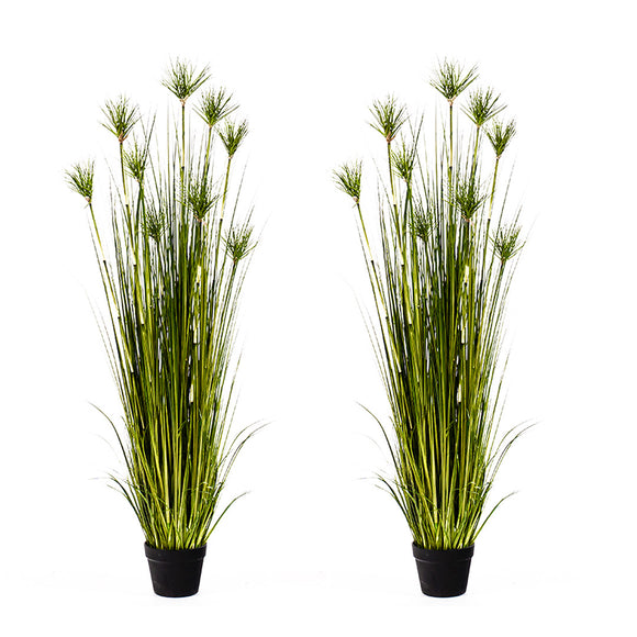 NNEAGS 2X 150cm Green Artificial Indoor Potted Papyrus Plant Tree Fake Simulation Decorative