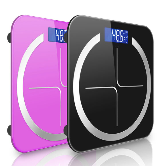 NNEAGS 2X 180kg Glass LCD Digital Fitness Weight Bathroom Body Electronic Scales Black/Pink
