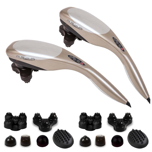 NNEAGS 2X Hand Held Full Body Massager with 6 attachments Back Pain Therapy