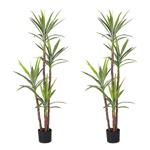 NNEAGS 2X 180cm Artificial Natural Green Dracaena Yucca Tree Fake Tropical Indoor Plant Home Office Decor
