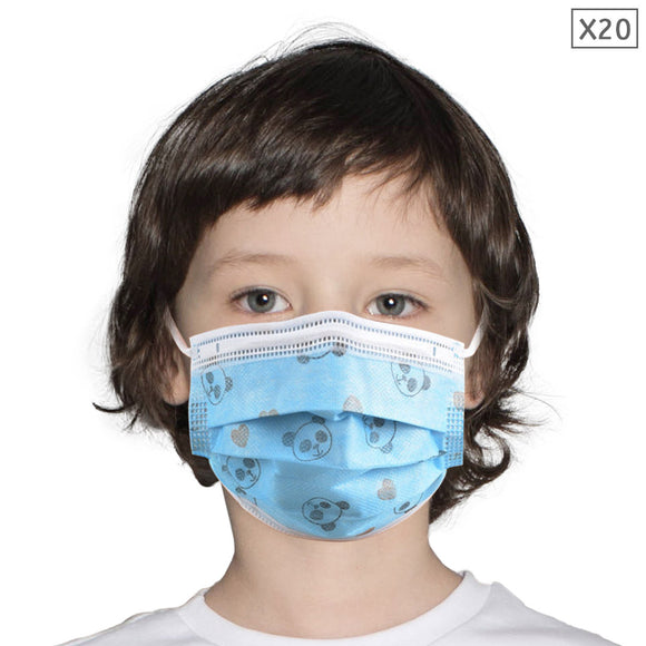 NNEAGS 20 Pcs Anti Dust Filter Disposable Protective Sanitary Face Mask Kids