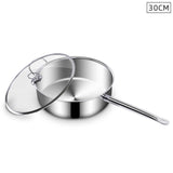 NNEAGS 30cm Stainless Steel Saucepan Sauce pan with Glass Lid and Helper Handle Triple Ply Base Cookware