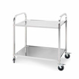 NNEAGS 2 Tier 85x45x90cm Stainless Steel Kitchen Dining Food Cart Trolley Utility Medium