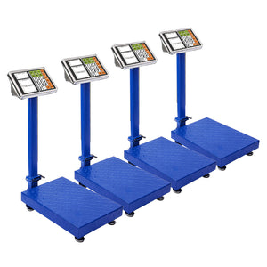 NNEAGS 4X 150kg Electronic Digital Platform Scale Computing Shop Postal Weight Blue