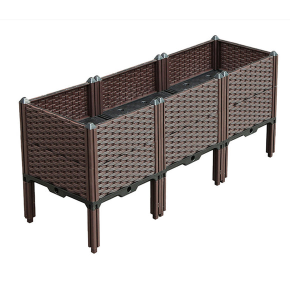 NNEAGS 120cm Raised Planter Box Vegetable Herb Flower Outdoor Plastic Plants Garden Bed with Legs Deepen
