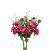 NNEAGS 8 Bunch Artificial Silk Rose 5 Heads Flower Fake Bridal Bouquet Table Decor Pink