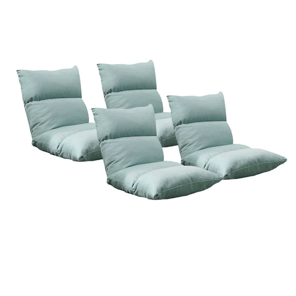 NNEAGS 4X Lounge Floor Recliner Adjustable Lazy Sofa Bed Folding Game Chair Mint Green