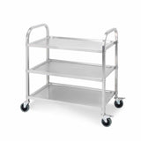 NNEAGS 3 Tier 85x45x90cm Stainless Steel Kitchen Dinning Food Cart Trolley Utility Size Medium