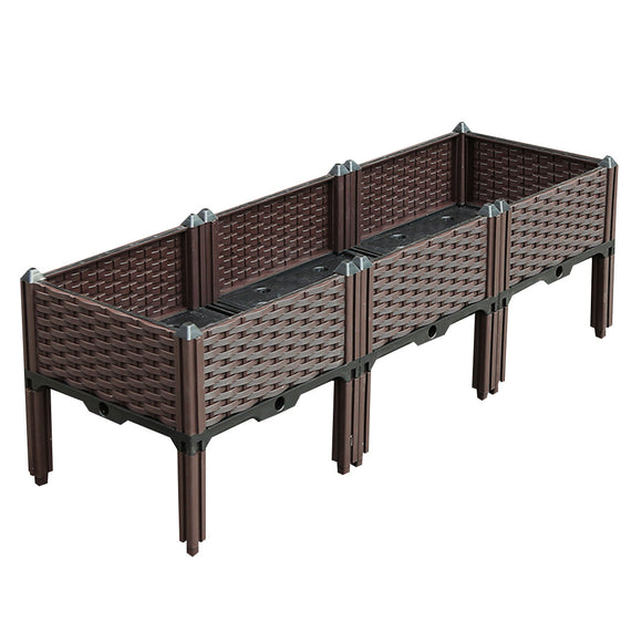 NNEAGS 120cm Raised Planter Box Vegetable Herb Flower Outdoor Plastic Plants Garden Bed with Legs