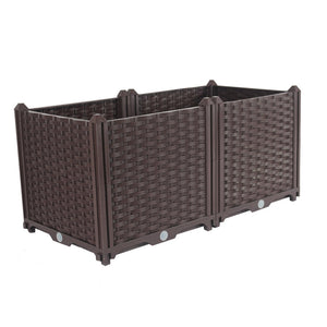 NNEAGS 80cm Raised Planter Box Vegetable Herb Flower Outdoor Plastic Plants Garden Bed Deepen