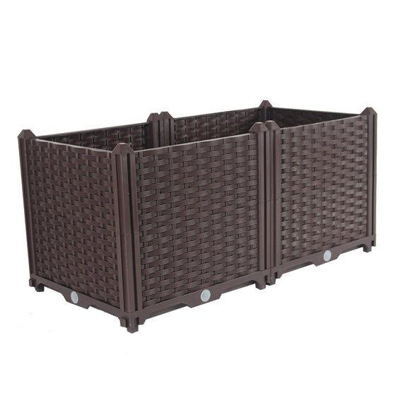 NNEAGS 80cm Raised Planter Box Vegetable Herb Flower Outdoor Plastic Plants Garden Bed Deepen