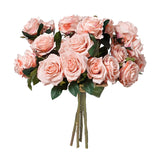 NNEAGS 4 Bunch Artificial Silk Rose 9 Heads Flower Fake Bridal Bouquet Table Decor Champion