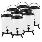 NNEAGS 8X 10L Stainless Steel Insulated Milk Tea Barrel Hot and Cold Beverage Dispenser Container with Faucet White