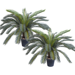 NNEAGS 2X 155cm Artificial Indoor Cycas Revoluta Cycad Sago Palm Fake Decoration Tree Pot Plant