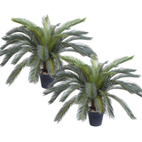 NNEAGS 2X 155cm Artificial Indoor Cycas Revoluta Cycad Sago Palm Fake Decoration Tree Pot Plant