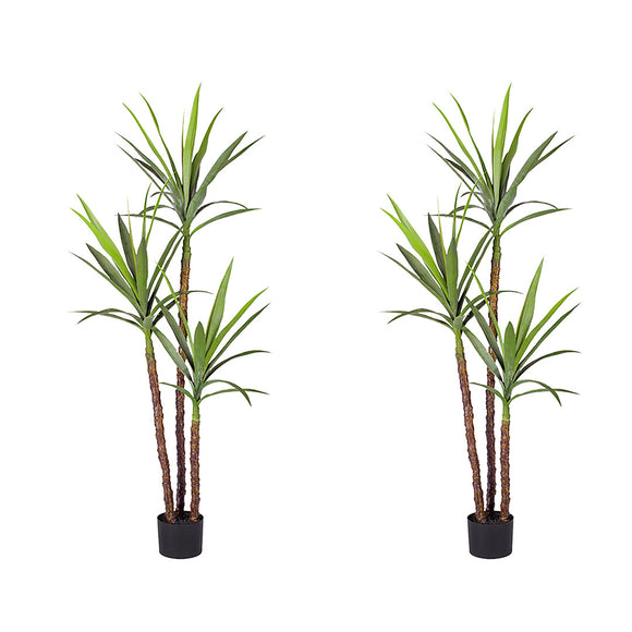 NNEAGS 2X 150cm Artificial Natural Green Dracaena Yucca Tree Fake Tropical Indoor Plant Home Office Decor
