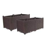 NNEAGS 2X 80cm Raised Planter Box Vegetable Herb Flower Outdoor Plastic Plants Garden Bed Deepen