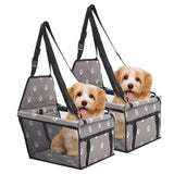 NNEAGS 2X Waterproof Pet Booster Car Seat Breathable Mesh Safety Travel Portable Dog Carrier Bag Grey