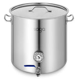 NNEAGS Stainless Steel Brewery Pot 50L With Beer Valve 40*40cm