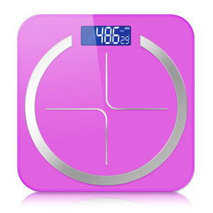 NNEAGS 180kg Glass LCD Digital Fitness Weight Bathroom Body Electronic Scales Pink