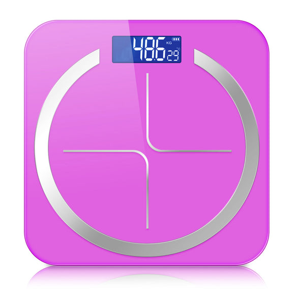 NNEAGS 180kg Glass LCD Digital Fitness Weight Bathroom Body Electronic Scales Pink