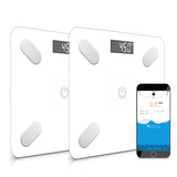 NNEAGS 2X Wireless Bluetooth Digital Body Fat Scale Bathroom Weighing Scales Health Analyzer Weight White