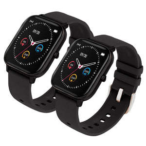 NNEAGS 2X Waterproof Fitness Smart Wrist Watch Heart Rate Monitor Tracker P8 Black