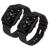 NNEAGS 2X Waterproof Fitness Smart Wrist Watch Heart Rate Monitor Tracker P8 Black