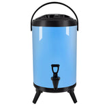 NNEAGS 12L Stainless Steel Insulated Milk Tea Barrel Hot and Cold Beverage Dispenser Container with Faucet Blue