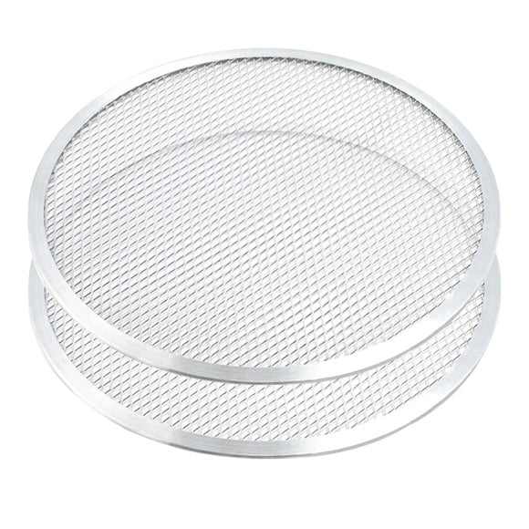 NNEAGS 2X 10-inch Round Seamless Aluminium Nonstick Grade Pizza Screen Baking Pan