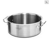 NNEAGS Stock Pot 9L Top Grade Thick Stainless Steel Stockpot 18/10 Without Lid