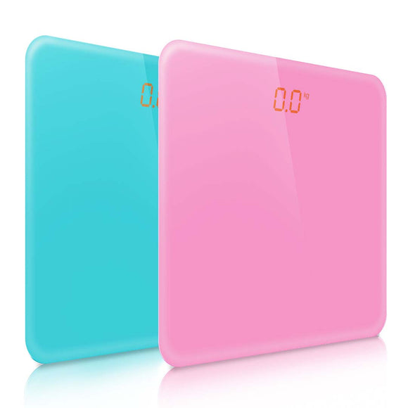 NNEAGS 2X 180kg Digital Fitness Weight Bathroom Gym Body Glass LCD Electronic Scales Pink/Blue