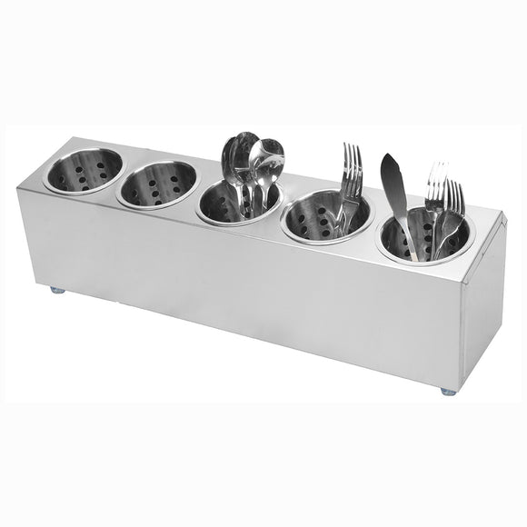 NNEAGS 18/10 Stainless Steel Conical Utensils Cutlery Holder with 5 Holes