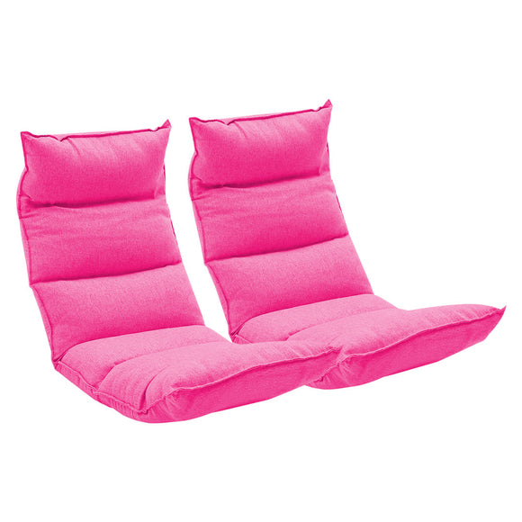 NNEAGS 2X Foldable Tatami Floor Sofa Bed Meditation Lounge Chair Recliner Lazy Couch Pink