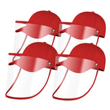 NNEAGS 4X Outdoor Protection Hat Anti-Fog Pollution Dust Protective Cap Full Face HD Shield Cover Kids Red