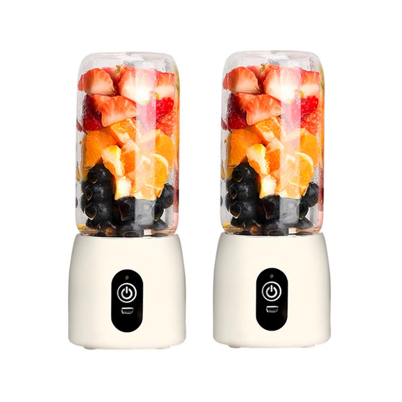 NNEAGS 2X Portable Mini USB Rechargeable Handheld Juice Extractor Fruit Mixer Juicer White