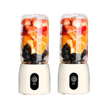 NNEAGS 2X Portable Mini USB Rechargeable Handheld Juice Extractor Fruit Mixer Juicer White