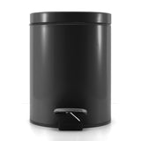 NNEAGS 4X Foot Pedal Stainless Steel Rubbish Recycling Garbage Waste Trash Bin Round 12L Black