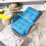 NNEAGS 4X Foldable Lounge Cushion Adjustable Floor Lazy Recliner Chair with Armrest Blue